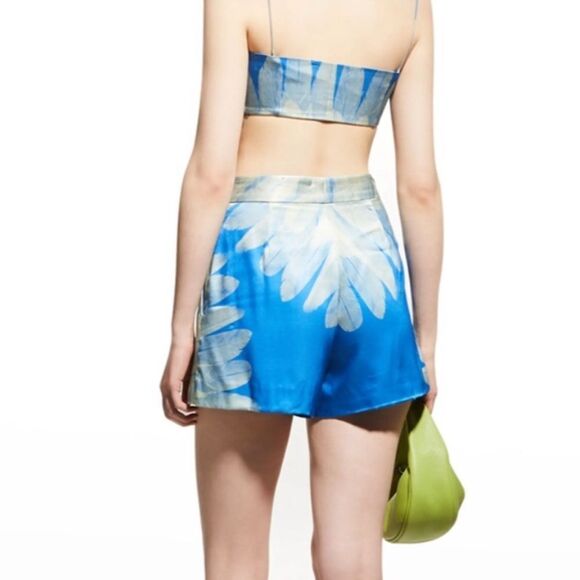 Alexis blue Krystian viscose /rayon feather print high waist Shorts, XS - Picture 4 of 8
